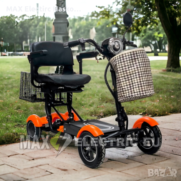 Сгъваема електрическа четириколка MaxMotors 750W - Orange, снимка 1