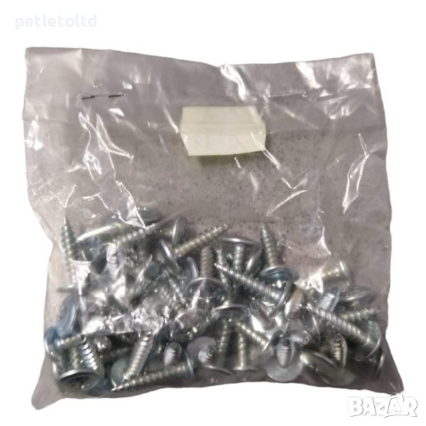Винт за ламарина с широка периферия тип копче (самонарезни) 4,2 мм Х 19 мм - 50 бр, снимка 1