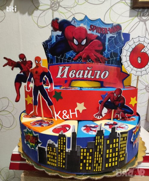 Картонена торта Спайдърмен , снимка 1
