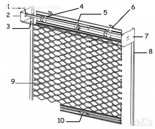 Плетена охранителна ръчна ролетка / ролетна врата размер за гараж  3,25/2,50м, снимка 1