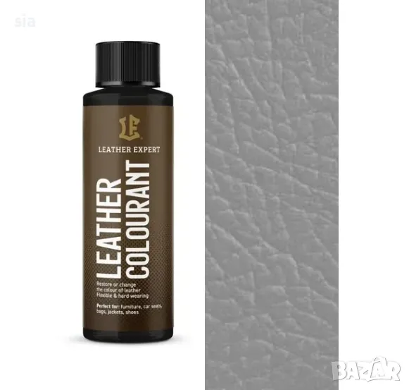 Боя за кожа, естествена или еко кожа, 50 мл, сив, leather expert, снимка 1