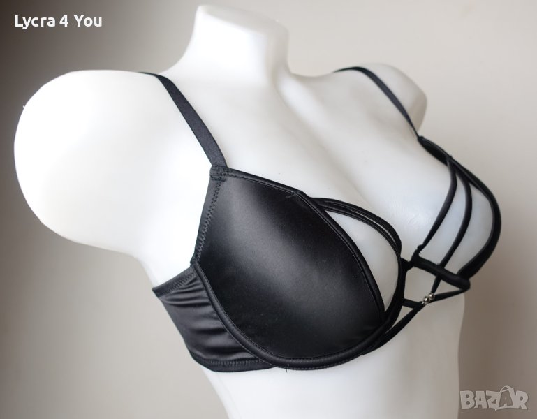 80В черен сатенен сутиен от Mister*Lady, снимка 1