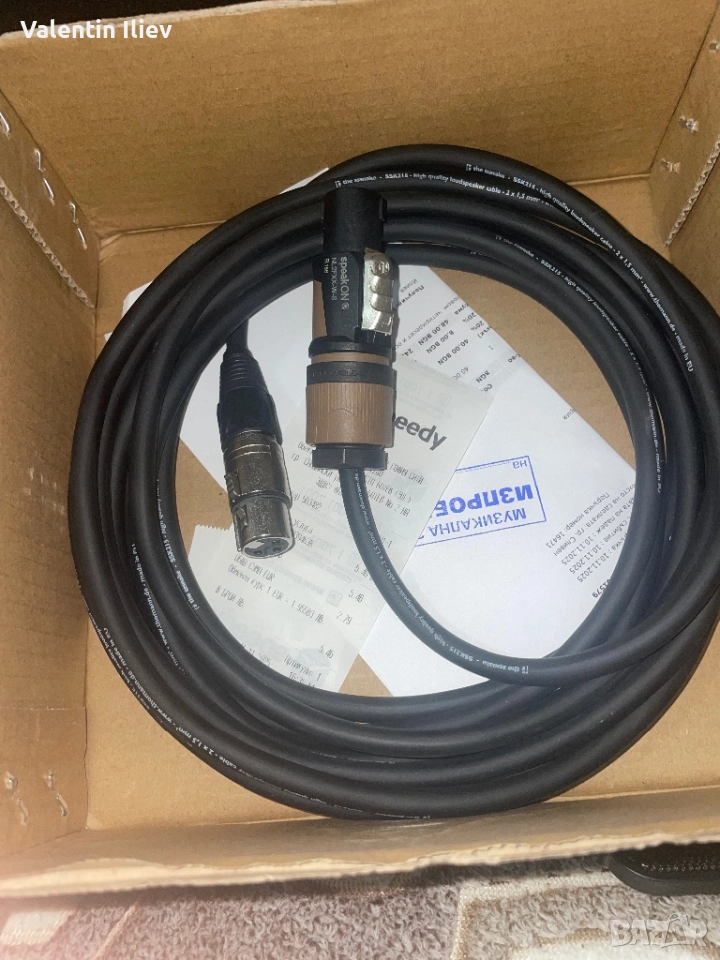 Кабел за тонколона спикон/женски канон 5 метра, снимка 1