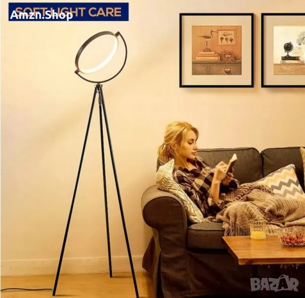 SEG модерна LED подова лампа на триножник дизайнерски лампион тринога, снимка 1