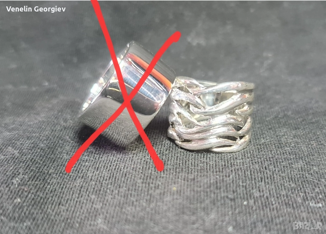 Дамски сребърни пръстени проба 925. Размер: 54-53, снимка 1