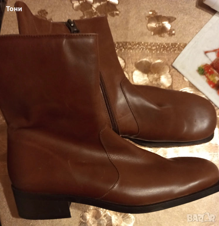 Нови Дамски Зимни Боти Изцяло от Естествена Кожа 40 , снимка 1