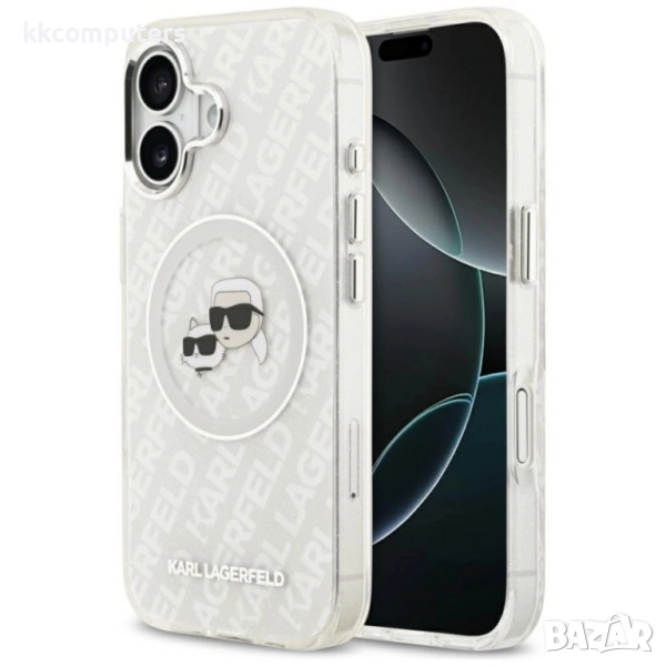 Оригинален кейс Karl Lagerfeld Karl and Choupette Glitter MagSafe и Протектор За iPhone 17 (6.3), Пр, снимка 1