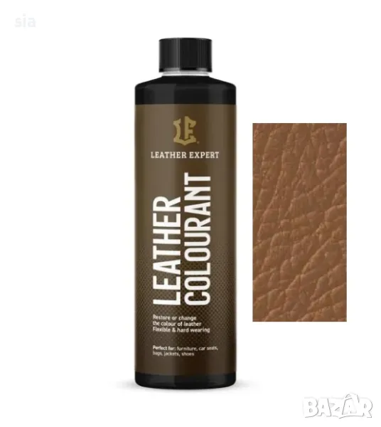 Боя за кожа, естествена или еко кожа, 50 мл, кафява, leather expert, снимка 1