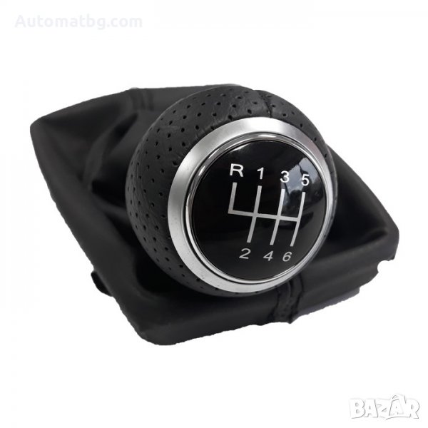 Топка с маншон за скоростен лост Automat, За Audi A4, 6 скорости, Черен, снимка 1