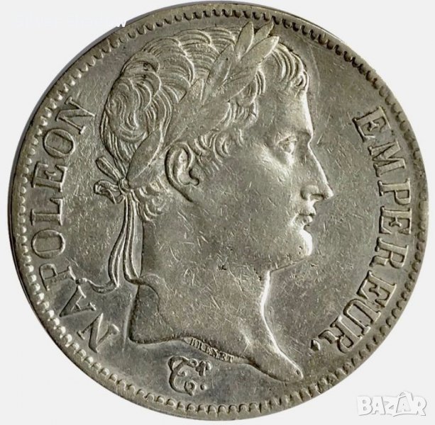 Монета Франция 5 Франка 1812 г  Наполеон I Бонапарт, снимка 1