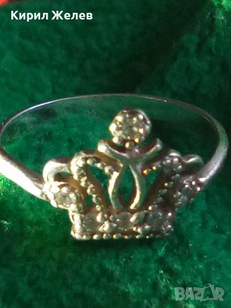 СРЕБЪРЕН ДИАМАНТЕН ПРЪСТЕН с 6 ФАСЕТИРАНИ МИНИАТЮРНИ ДИАМАНТА СРЕБРО ВИСОКА ПРОБА 6217, снимка 1