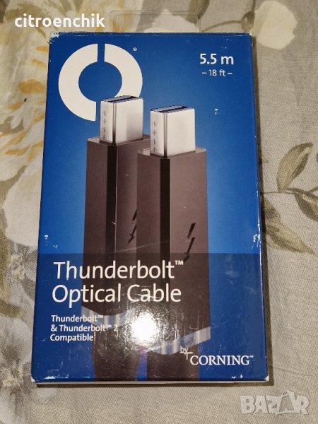 Corning 5.5M Optical Thunderbolt Cable кабел 5,5 метра 18ft, снимка 1