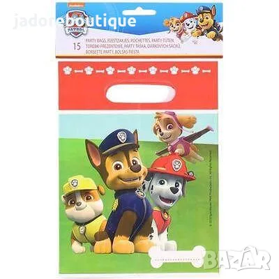 15 бр Подаръчни торбички Пес патрул Paw patrol с място за надписване, снимка 1