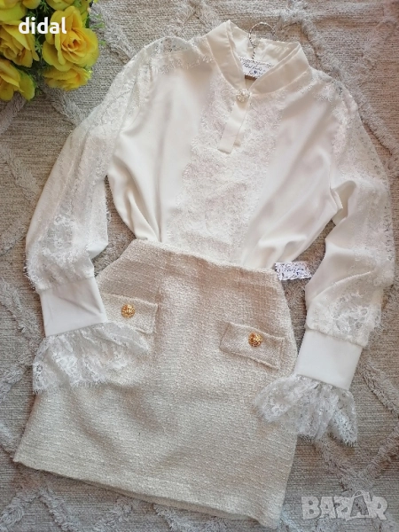 Елегантни риза и букле пола , снимка 1