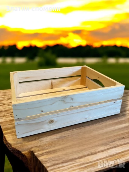 Ръчно изработена дървена касетка/щайга, снимка 1