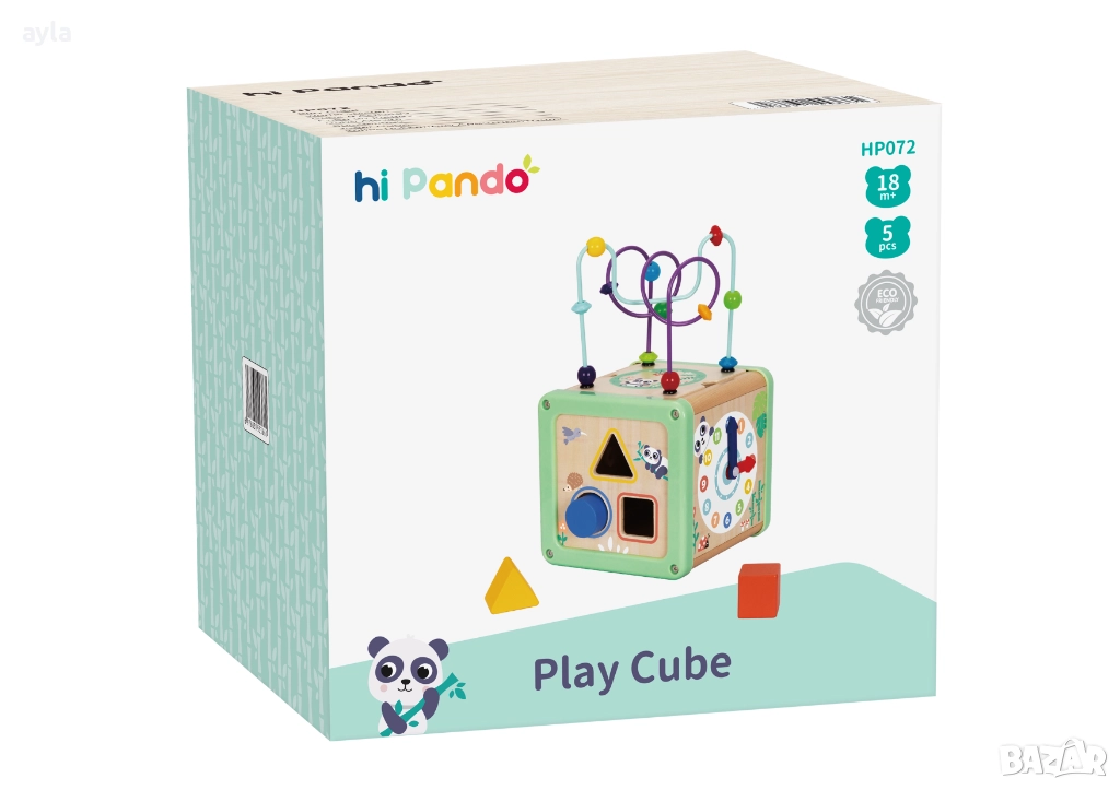 Дървен куб, снимка 1