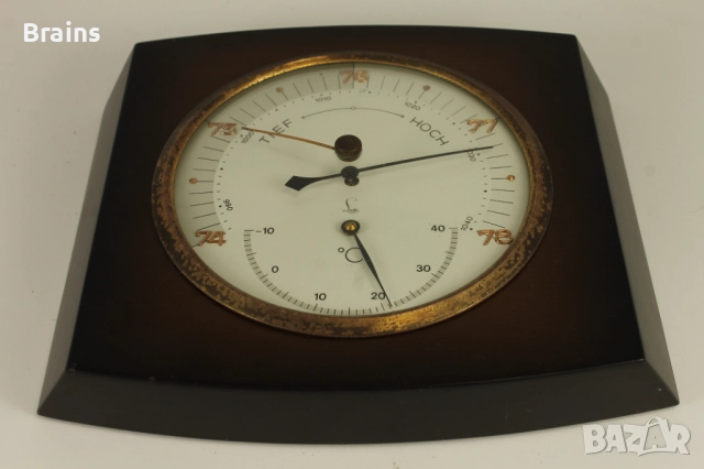 1960's SUFFT Стар Немски Стенен Барометър И Термометър, снимка 6 - Антикварни и старинни предмети - 52791079