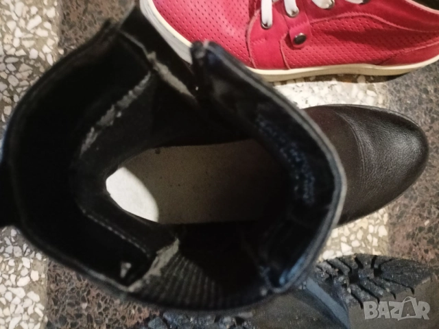 черни боти +червени кожени кецове, снимка 6 - Дамски боти - 52552870