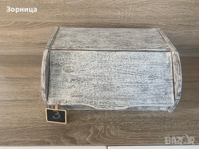 Дървена кутия за хляб, снимка 6 - Органайзери - 21078904