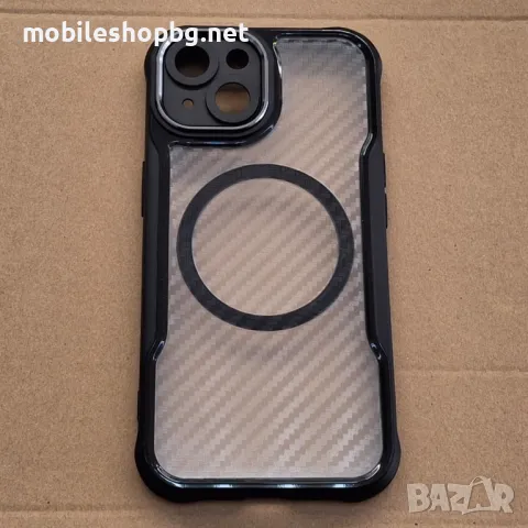 iPhone 15 кейс MagSafe удароустойчив CARBON, снимка 2 - Калъфи, кейсове - 49902767