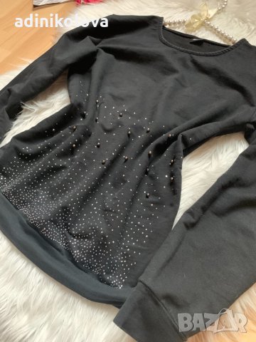 Блуза с камъни, снимка 2 - Блузи с дълъг ръкав и пуловери - 31198156