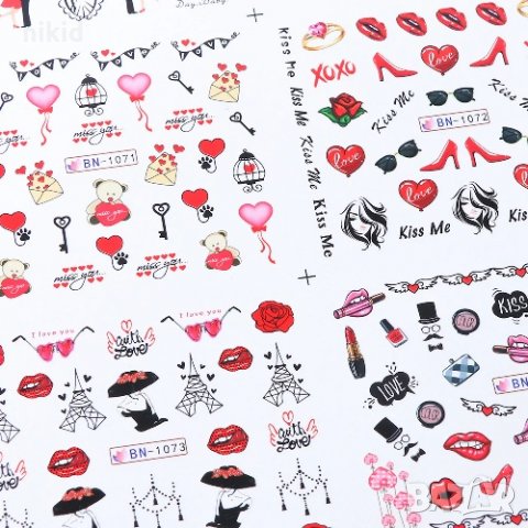 серия 1069-1080 12 в 1 лист татос слайдер ваденки водни стикери за нокти маникюр, снимка 4 - Продукти за маникюр - 31123771