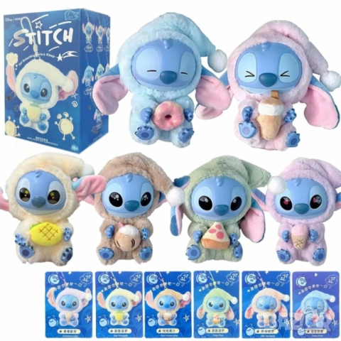 Сладка изненада с Miniso Stitch в пижама – колекционерска фигурка 15 см, снимка 4 - Плюшени играчки - 51926494