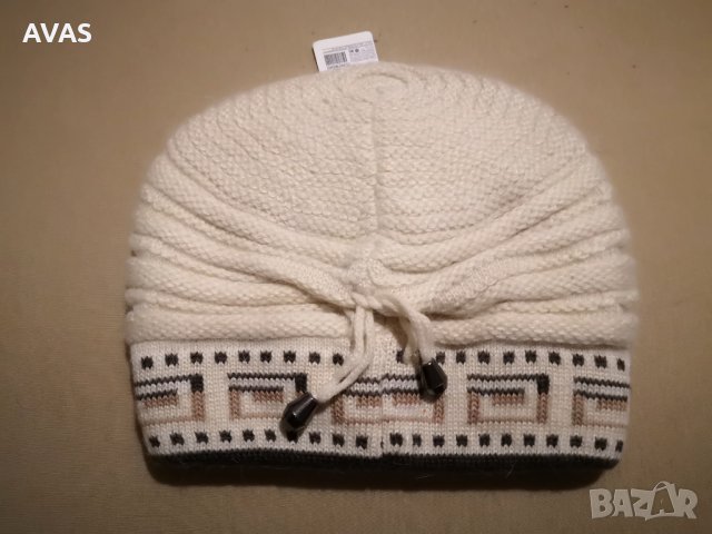 Нова шапка Ангора + Вълна зимна светло бежова, снимка 3 - Шапки - 31057456