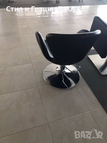 Фризьорски стол BOB ROUND - черна основа, снимка 5 - Фризьорски столове - 41668423