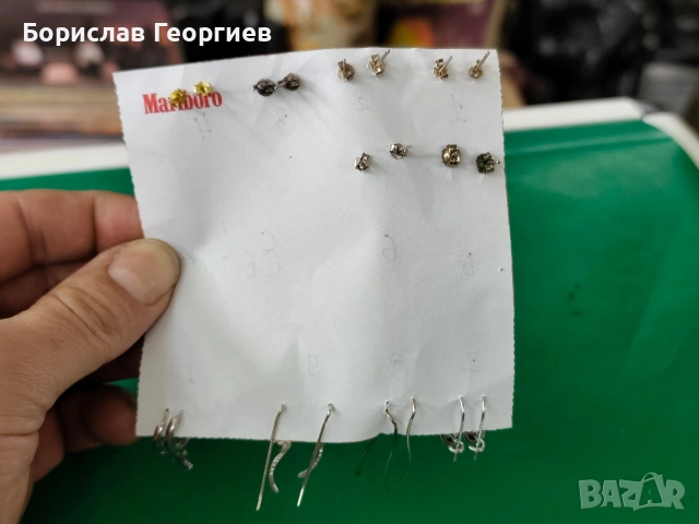 Сребърни обеци 925 10 чифта, снимка 6 - Обеци - 32205314