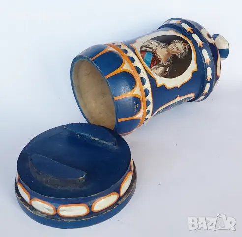 Старинна Руска ръчно рисувана с маслени бои дървена кутийка, снимка 5 - Антикварни и старинни предмети - 47751138