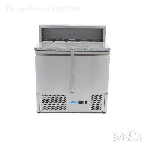 Професионална хладилна маса с GN витрина – 285 литра, 0°C до +10°C, 5 контейнера GN 1/6, снимка 2 - Обзавеждане на кухня - 51363315