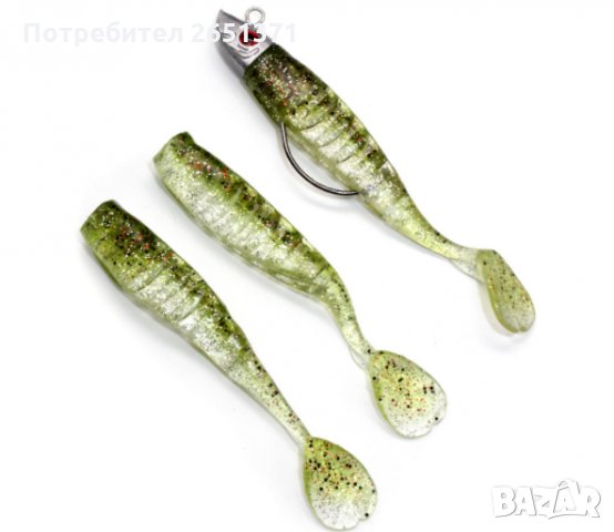 Силиконови примамки, комплект 3 броя-10 см.-7 лв., 13 см.-8 лв. , снимка 5 - Стръв и захранки - 34534512