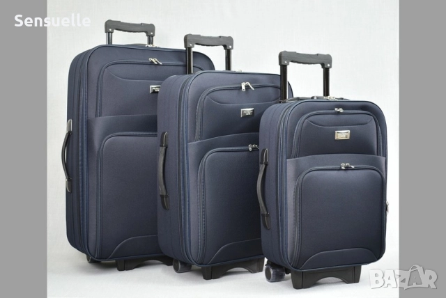 Комплект 3 куфара - текстил, снимка 2 - Куфари - 52591651