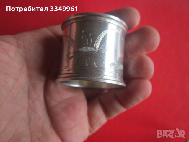 Сребърен салфетник пръстен за кърпа Царска Русия , снимка 1 - Други - 37596735