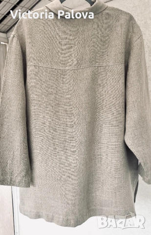 Минималистична риза- сако от груб лен в неутрален нюанс, снимка 11 - Сака - 52935123