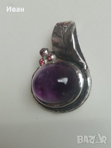 Сребърна висулка с Аметист и Сапфири 
