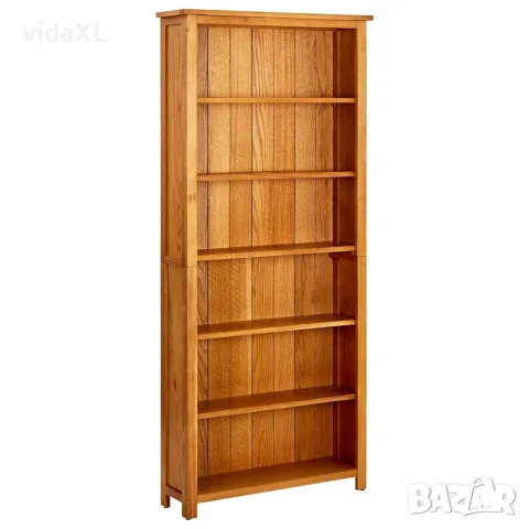 vidaXL Библиотека с 6 рафта, 80x22,5x180 см, дъбов масив