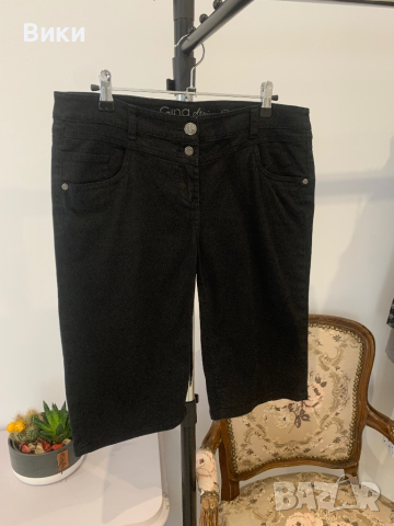 Черни дънки до коляното в размер М, снимка 7 - Къси панталони и бермуди - 44779474