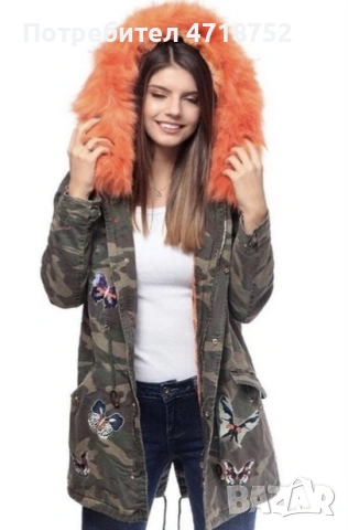 Топла дамска парка с качулка, снимка 3 - Якета - 53221848