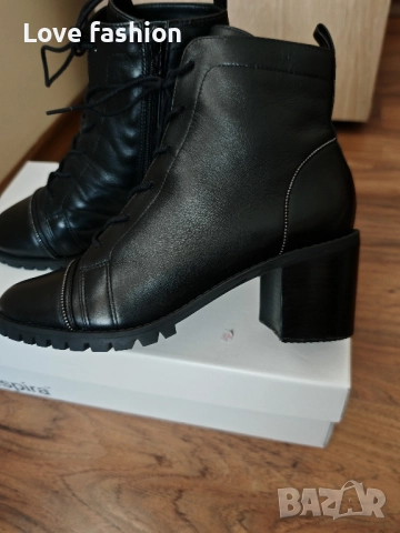 Черни боти от естествена кожа , снимка 5 - Дамски боти - 51474122