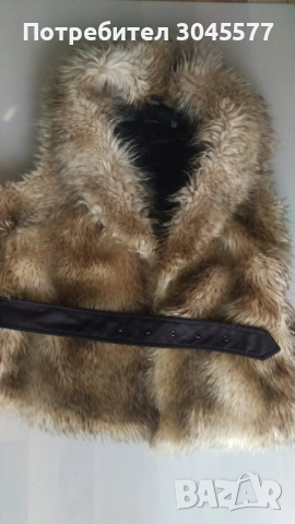 Елек с изкуствена козина топъл размер S