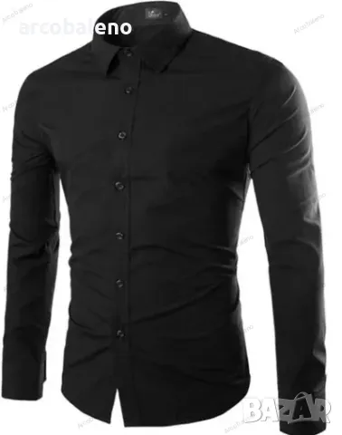 Ежедневна мъжка риза с дълги ръкави, 17цвята, снимка 3 - Ризи - 47997572
