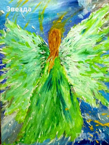 Картина - "Ангел на късмета", снимка 1 - Картини - 35038196