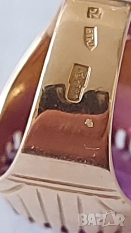 Руски златен пръстен с александрит, снимка 7 - Пръстени - 52621679