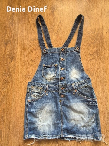 Дънкова пола гащеризон