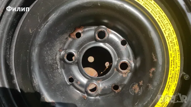 Резервна гума патерица 14", 4х100, ЦО 57,1, снимка 4 - Гуми и джанти - 55876908