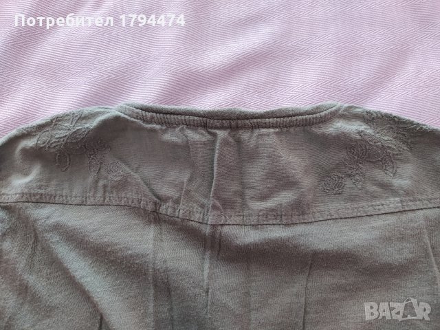 Светлозелена блузка с бродерии Zara Kids, снимка 2 - Детски Блузи и туники - 34541730