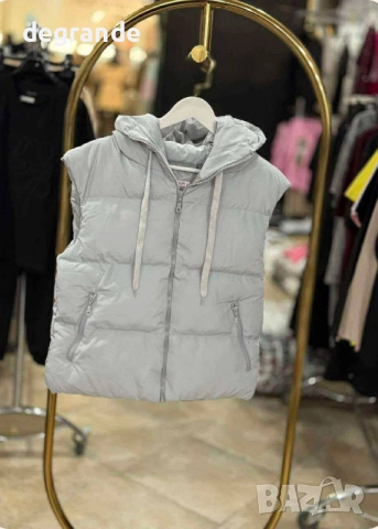 Елек със силиконов пух  в Сиво и Черно