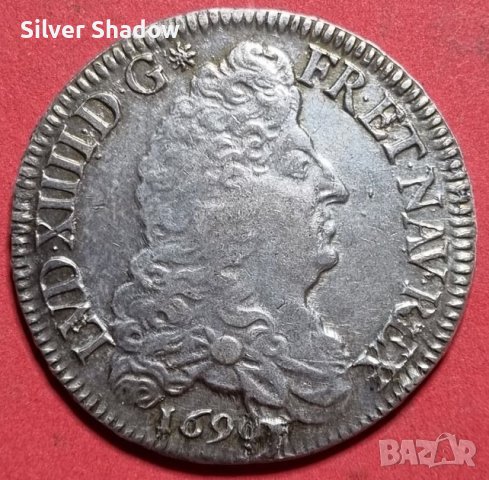 Монета Франция 1/2 Екю 1690-А  Луи XIV ( Кралят Слънце), снимка 1 - Нумизматика и бонистика - 38011335